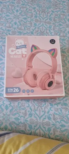 Fone cat rosa 