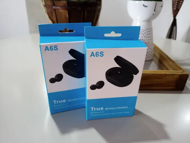 Fones de Ouvido A6S Bluetooth 5.0 - Preto, 2.5h de Música