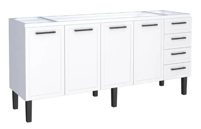 Gabinete / Balcão JU em Aço para Pia de 2.00m ! Frete + Montagem Grátis