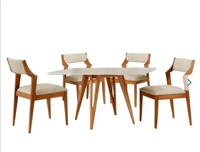 Mesa Jantar Luxo 1,20x90 com 4 Cadeiras Madeira Maciça t43
