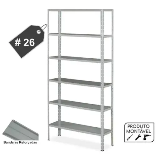 Estante de aço chapa #22 25kg por bandeira