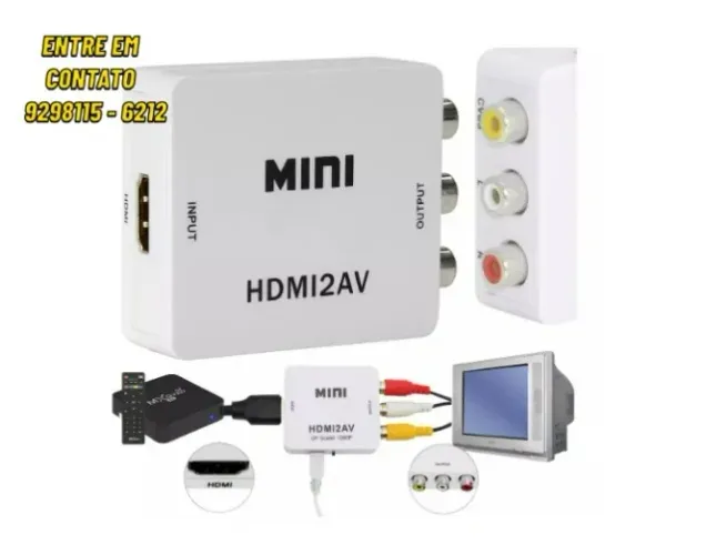 Conversor de Hdmi P/ Av Hd Video Full Promo-Entregas 9h as 22h