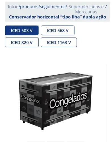 Ilha dupla ação - freezer - para seu negócio - marca fricon com 2 anos de garantia