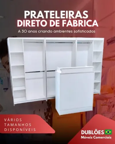  ""Kit loja nicho cabideiro+ cabideiro+balcão caixa