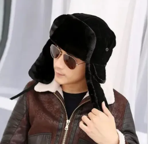 Chapka de Inverno Masculino - Estilo Aviador- Gorro, boné - frio intenso 