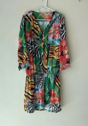 Vestido estampado, da marca Estrela viva, Tamanho G.