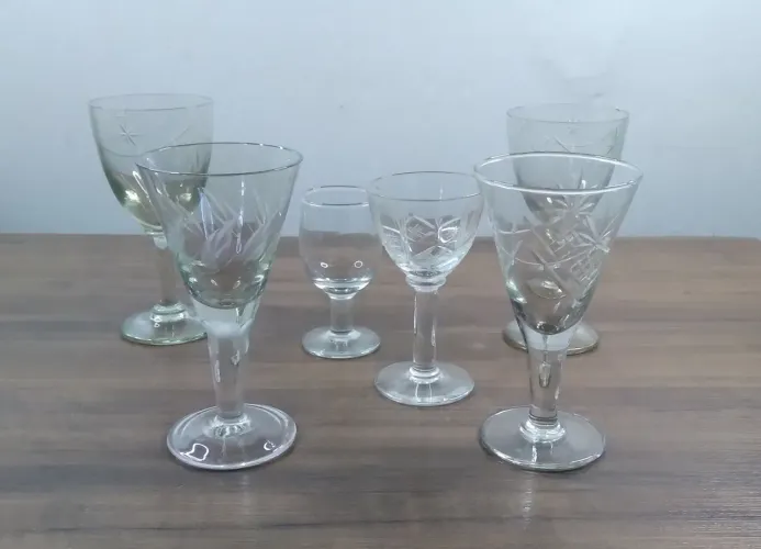 Taças cristal lapidado para licor