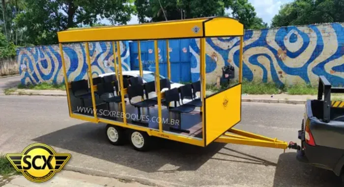 Trenzinho transporte de passageiros 02 eixos