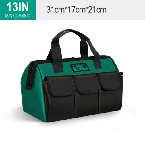 Bolsa de Ferramentas 13 Polegadas, Verde e Preto, 30cm, Oxford (Novo)