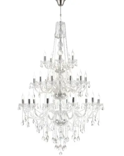 Lustre de Cristal Legítimo K9 24 Braços Pé Direito Alto