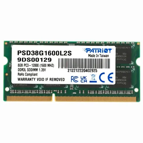 Memória RAM, DDR3, 8GB, 1600MHz, Notebook - PATRIOT