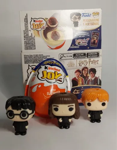 Kit Miniaturas Funko Kinder Joy Harry Potter - Harry, Hermione e Rony