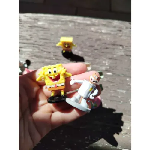 Action figures miniatura Bob Esponja + Sandy - bob esponja calça quadrada