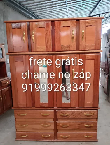 Guarda roupas de casal 4 portas com 6 gavetas frete grátis 