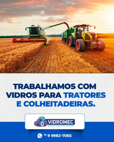 Trator- Vidros para Tratores e Colheitadeiras
