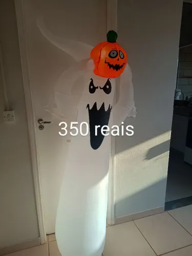 Decoração Halloween Inflável - Fantasma com Abóbora