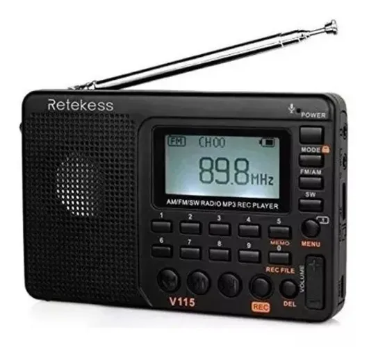 Rádio Digital Am Fm Retekess V115, Rádio Portátil Azul