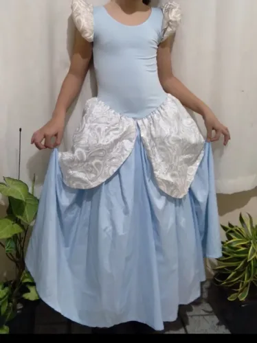 Fantasia Cinderela Infantil Azul tam 7/8