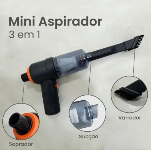 Mini Aspirador e Ventilador De Pó Para Automóveis RECARREG. - Entregamos