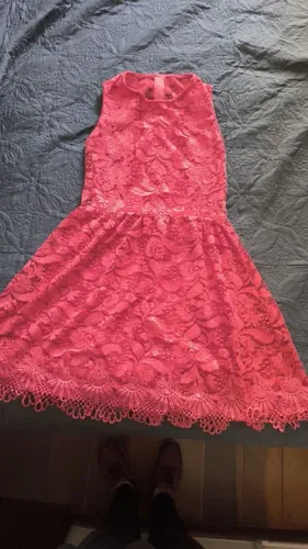 Vestido de renda rosa - Tamanho P/M