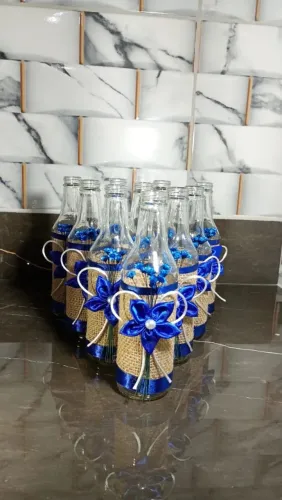 Kit com 10 garrafas decoradas. Decoração| Centro de mesa| Prenda| Lembrancinha| Casamento