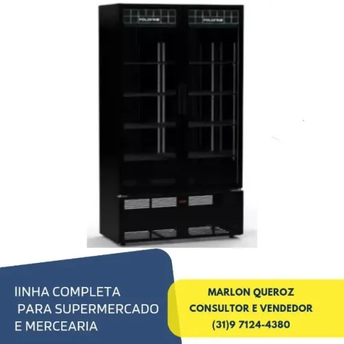 Expositor Refrigerado Polofrio Mondrian 2 Portas Preto 127V/220V