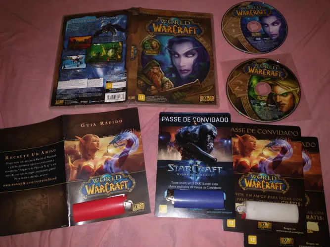 World of Warcraft +expansão Burning Crusade jogo físico PC DVD Key usado