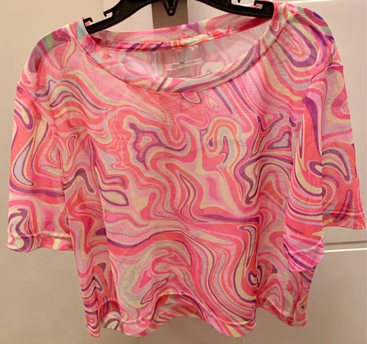 Linda blusa infantil colorida menina - tamanho 12