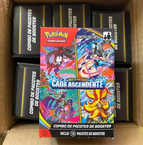 Booster Box Pokémon TCG PTBR - Megaevolução: Caos Ascendente - 6 unidades