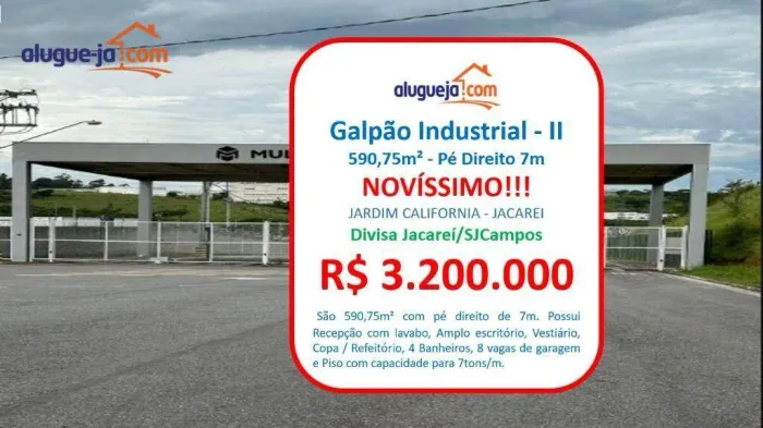 Galpão à venda, 590 m² por R$ 3.200.000,00 - Jardim California - São José dos Campos/SP