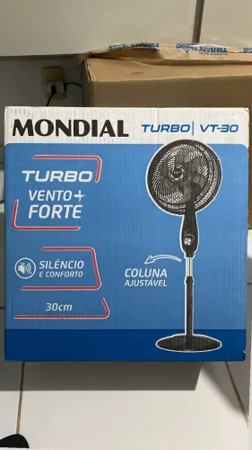 MONDIAL Ventilador de Coluna 30cm Turbo, Preto/Prata, 50W, 220V - VT-30C-NB