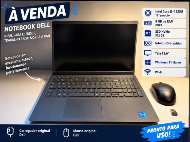 Vendo Notebook Dell Inspiron 15 3520 ? i5 12ª geração | 8GB RAM | SSD 512GB