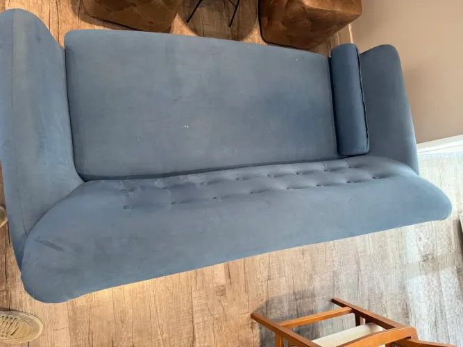 Sofá Azul Moderno Conforto