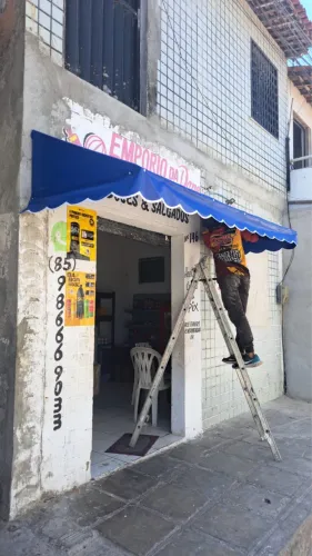 Toldo Azul para Casa (Sol e Chuva )