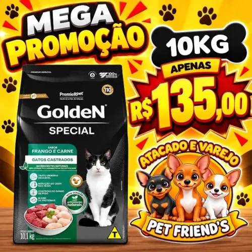 Ração golden gato castrado mega oferta