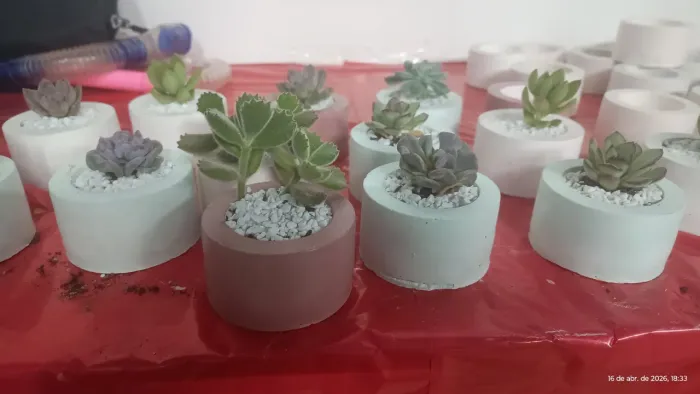 Lembrancinhas em vasinhos de gesso