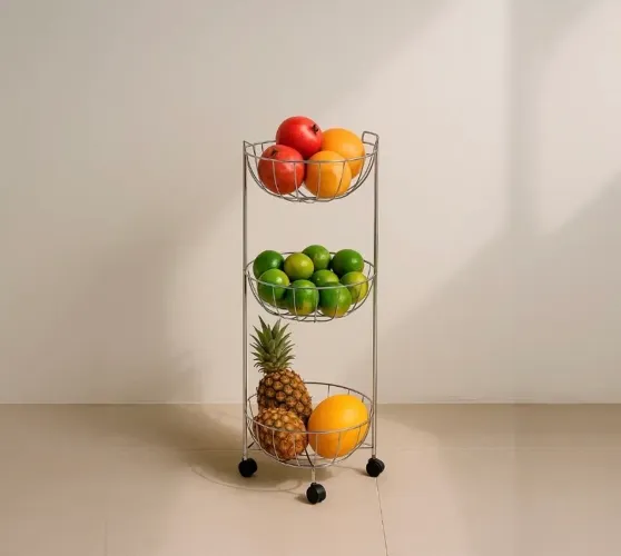 Fruteira aço inox 3 andares
