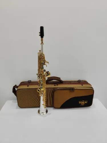 Sax Soprano Reto todel fixo Tokai TSS-300PG Sib Prata c/ Dourado - NOVO - Parcelo 18x