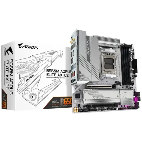 Placa Mãe Gigabyte B650M AORUS Elite White AX Wifi Ice Socket AM5 / DDR5- Loja física