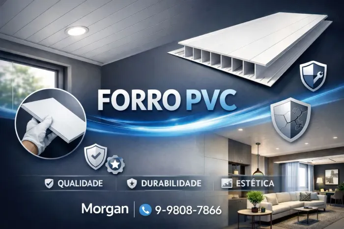 Trabalhamos com instalação forro PVC material e mão de obra e manutenção!