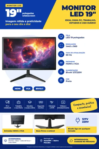 Monitor LED 19"