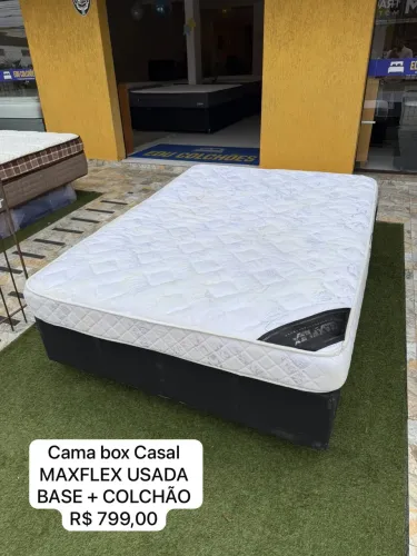 Colchão Casal MAXFLEX USADO COM BASE - Entrego! 