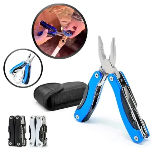 Ferramenta 9 em 1 Inox Multifuncional - Alicate Canivete para Reparos e Emergências z1509