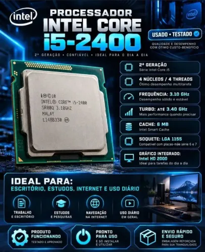 Processador I5 2400 + memória DDR3 8gb