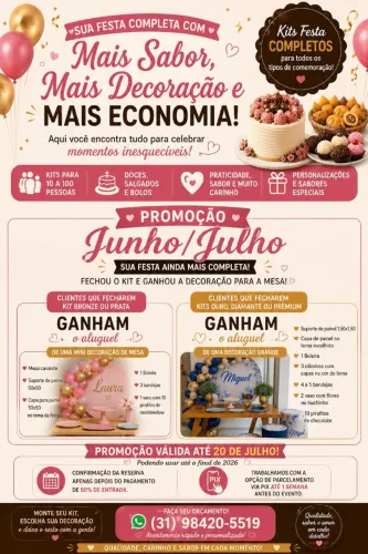 ? KITS FESTA COMPLETOS - SUA FESTA LINDA, PRÁTICA E ECONÔMICA! ?