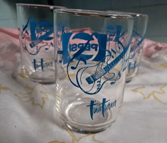 Kit 3 Copos Antigos Coleção Pepsi Tina Turner - Anos 80 (Raros)