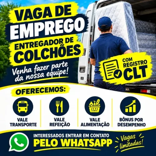 VAGA PARA ENTREGADOR DE COLCHÕES