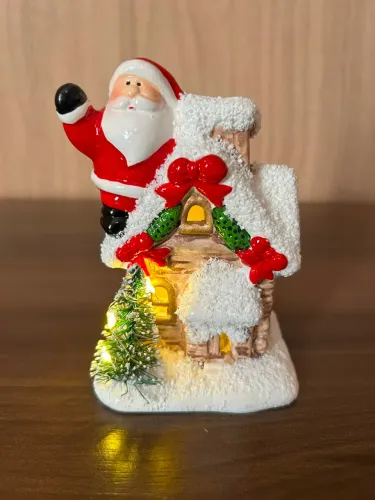 Enfeite Natal Casinha com Papai Noel