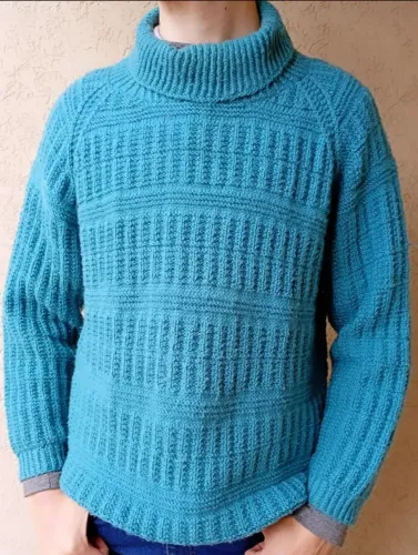Tricô Masculino Cor Turquesa 