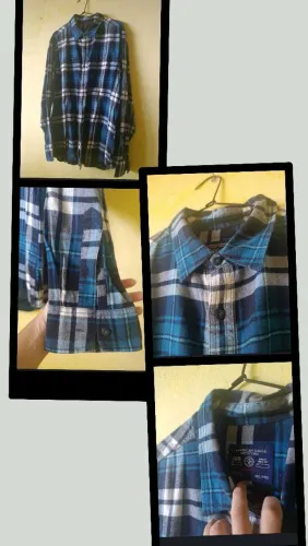 Camisa social azul xadrez American eagle